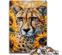 Jigsaw Puzzles 1000 Pieces for Adults Teens Sunflower Leopard Educational Games Home Decoration Educational Game for Birthday, Chrismas 26x38cm