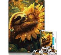 Jigsaw Puzzles 1000 Pieces for Adults Teens Sunflower Sloth,Challenging Game for Is Ideal As A Gift for The Whole Family (75x50cm)