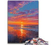 Jigsaw Puzzles 1000 Pieces for Adults Teens Sunset at Sea 1000 Pieces for Teenagers,Educational Games Home Decoration Suitable for Desktop Decoration (38x26cm)