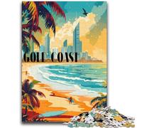 Jigsaw Puzzles 1000 Pieces for Adults Teens Surfing Gold Coast Toys Educational Games Stress Relieving Artists Collection, Fine Art (size 50x75cm)