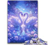 Jigsaw Puzzles 1000 Pieces for Adults Teens Swan Couple 1000 Pieces for Adults,Toys Educational Games Stress Relieving Unique Birthday And Gifts (26x38cm)