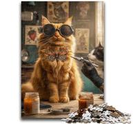 Jigsaw Puzzles 1000 Pieces for Adults Teens Tattooed Cat Teenager Puzzles,Learning Educational Toys Family Games Unique Birthday And Gifts (26x38cm)