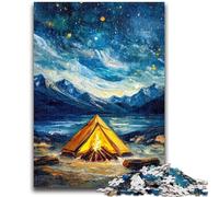 Jigsaw Puzzles 1000 Pieces for Adults Teens Tent Under The Night Sky 1000 Piece Jigsaw,with Matching Poster And Trivia Sheet for Ages 14+ (26x38cm)