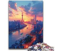 Jigsaw Puzzles 1000 Pieces for Adults Teens The Oriental Pearl Tower in Shanghai Brain Intelligence Challenge Addictive Toys Funny Gift for Ages 14+ 50x75cm
