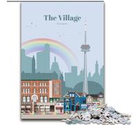Jigsaw Puzzles 1000 Pieces for Adults Teens The Village in Toronto, Suitable for People Aged 14 And Above Educational Games Secret Santa Gifts 50x75cm