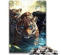 Jigsaw Puzzles 1000 Pieces for Adults Teens Three Tigers Toys Educational Games Stress Relieving Artists Collection, Fine Art 50x75cm