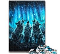 Jigsaw Puzzles 1000 Pieces for Adults Teens Three Wolves Teenager Puzzles,Family Educational Games Home Decoration Gift (38x26cm)