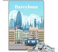 Jigsaw Puzzles 1000 Pieces for Adults Teens Travel to Barcelona, Suitable for People Aged 14 And Above Educational Games Secret Santa Gifts 50x75cm
