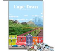 Jigsaw Puzzles 1000 Pieces for Adults Teens Travel to Cape Town Educational Games Home Decoration Artists Collection, Fine Art (50x75cm) 1000pcs