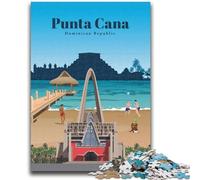 Jigsaw Puzzles 1000 Pieces for Adults Teens Travel to Punta Cana 1000 Piece Puzzle,Staycation Kill Time with Fully Interlocking Randomly Shaped Pieces (26x38cm)