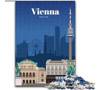 Jigsaw Puzzles 1000 Pieces for Adults Teens Travel to Vienna, Suitable for People Aged 14 And Above Educational Games Secret Santa Gifts 26x38cm