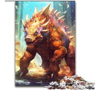 Jigsaw Puzzles 1000 Pieces for Adults Teens Triceratops Beast, Family Game Stress Reliever Difficult Challenge A Work of Art for Ages 14+ (Size 26x38cm)
