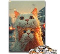 Jigsaw Puzzles 1000 Pieces for Adults Teens Two Cats for Age 14+ Challenging To Complete But Fun And Humorous Great Gifts And Toys 50x75cm