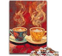 Jigsaw Puzzles 1000 Pieces for Adults Teens Two Cups of Coffee Toys Educational Games Stress Relieving Artists Collection, Fine Art 26x38cm
