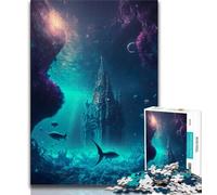 Jigsaw Puzzles 1000 Pieces for Adults Teens Underwater Galaxy Castle Adult Puzzles,Challenging Game for Is Ideal As A Gift for The Whole Family 38x26cm