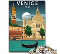 Jigsaw Puzzles 1000 Pieces for Adults Teens Venice Italy at Night Toys Educational Games Stress Relieving Artists Collection, Fine Art (size 50x75cm)
