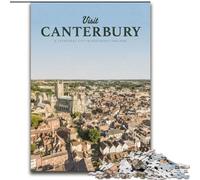Jigsaw Puzzles 1000 Pieces for Adults Teens Visit Canterbury, for Educational Game Challenge Toy Enhance Memory for Age 14 26x38cm
