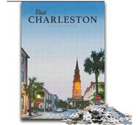 Jigsaw Puzzles 1000 Pieces for Adults Teens Visit Charleston Brain Teaser Game Wall Decoration Unique Birthday And Xmas Gifts (38x52cm) 1000pcs