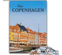 Jigsaw Puzzles 1000 Pieces for Adults Teens Visit Copenhagen, Suitable for People Aged 14 And Above Educational Games Secret Santa Gifts 75x100cm