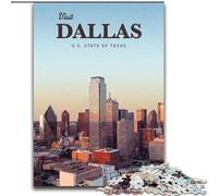 Jigsaw Puzzles 1000 Pieces for Adults Teens Visit Dallas Staycation Kill Time with Fully Interlocking Randomly Shaped Pieces (26x38cm) 1000pcs