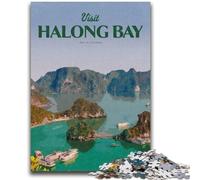 Jigsaw Puzzles 1000 Pieces for Adults Teens Visit Halong Bay 1000 Piece Puzzle,Staycation Kill Time with Fully Interlocking Randomly Shaped Pieces (26x38cm)