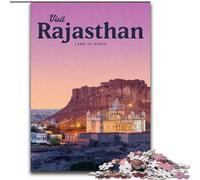 Jigsaw Puzzles 1000 Pieces for Adults Teens Visit Rajasthan Staycation Kill Time with Fully Interlocking Randomly Shaped Pieces (26x38cm) 1000pcs