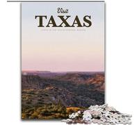 Jigsaw Puzzles 1000 Pieces for Adults Teens Visit Texas, for Educational Game Challenge Toy Enhance Memory for Age 14 26x38cm