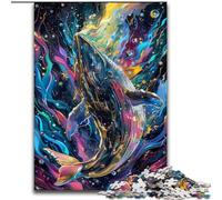 Jigsaw Puzzles 1000 Pieces for Adults Teens Watercolor Whale, Fun Activity for Home, Rainy Days Toys, Birthday Gifts (Size 50x75cm)