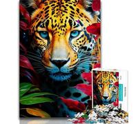 Jigsaw Puzzles 1000 Pieces for Adults Teens Wild Leopard Jigsaw,Interesting Stress Reduction Parent-child Interaction (size 75x50cm)