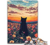 Jigsaw Puzzles 1000 Pieces for Adults Teens Wildflowers from The Cat Puzzles,Stress Reliever Difficult Challenge Secret Santa Gifts (38x26cm)
