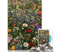 Jigsaw Puzzles 1000 Pieces for Adults Teens Wildflowers Oil Painting Adult Puzzles,Challenging Game for Is Ideal As A Gift for The Whole Family 38x26cm