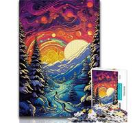 Jigsaw Puzzles 1000 Pieces for Adults Teens Winter Forest Adult Jigsaw,Educational Games Home Decoration Suitable for Desktop Decoration 38x26cm
