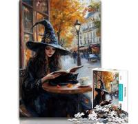 Jigsaw Puzzles 1000 Pieces for Adults Teens Witch Reading A Book,Challenging Game for Is Ideal As A Gift for The Whole Family (38x26cm)