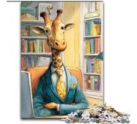 Jigsaw Puzzles 1000 Pieces for Adults Teens Working Giraffe, Decompressing Intellectual Educational Toy Birthday Present, Gifts (Size 50x75cm)