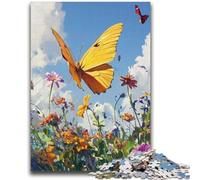 Jigsaw Puzzles 1000 Pieces for Adults Teens Yellow Butterfly Oil Painting Teenager Puzzles,Learning Educational Toys Family Games Unique Birthday And Gifts (26x38cm)
