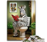 Jigsaw Puzzles 1000 Pieces for Adults Teens Zebra on The Toilet Teenager Puzzles,Learning Educational Toys Family Games Unique Birthday And Gifts (75x50cm)