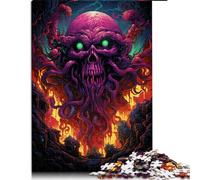 Jigsaw Puzzles 1000 Pieces for Adults,The ful of Invasion of Cthulhu Wooden Jigsaw Puzzles,for Adults and Kids Age 12 and Up,Educational Game Challenge Toy 。Size: 50X75cm