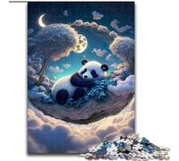 Jigsaw Puzzles 1000 Pieces for Adults The Mystic Panda Wooden Jigsaw Puzzles size 50x75cm for Travel Lovers & Couples, Challenging Toy