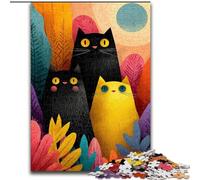 Jigsaw Puzzles 1000 Pieces for Adults Three Cats Jigsaw Home Activity for Holidays, Birthdays, And Family Game Nights (size 26x38cm)