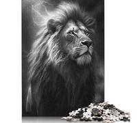 Jigsaw Puzzles 1000 Pieces for Adults Thunder Lion Square Puzzle for Adults & Wooden Puzzles Unique Piece Puzzle Educational Fun Games Toys 1000pcs (75x50cm)