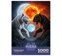 Jigsaw Puzzles 1000 Pieces for Adults Tiger Confrontation Orange Puzzles for Adults Fun Games Improve Memory Deal As Gifts for The Whole Family 38x26cm/1000pcs