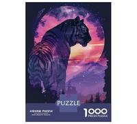 Jigsaw Puzzles 1000 Pieces for Adults Tiger Silhouette Galaxy Jigsaws for Adults Family Games Stress Reliever Stress Reduction Gifts 52x38cm/1000pcs