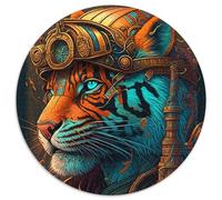 Jigsaw Puzzles 1000 Pieces for Adults Tiger Warrior 1000Pc Adults Round Jigsaw Puzzle Educational Brain Teaser, Artistic Home & Office Decor, 14+ Age 1000pcs (67.5x67.5cm)