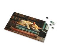 Jigsaw Puzzles 1000 Pieces For Adults Time Spent With Books, Cats & Is Never Wasted. Picture Puzzle 100 Piece Puzzles For Kids 3 Year Old Girl Gifts(500PCS)