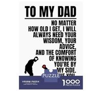 Jigsaw Puzzles 1000 Pieces for Adults To My Dad - Love & Wisdom Adult Jigsaw Relax Games Difficult Challenge Help The Brain Exercise 52x38cm/1000pcs