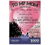 Jigsaw Puzzles 1000 Pieces for Adults To My Mom My Loving Mother Jigsaw Puzzle Relax Games Precision Cutting Unique Birthday And Gifts 70x50cm/1000pcs