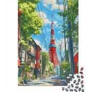 Jigsaw Puzzles 1000 Pieces for Adults Tokyo Tower Street Scene Jigsaw for Adults Relaxing Games Difficult Challenge for Birthday, Chrismas 52x38cm/1000pcs