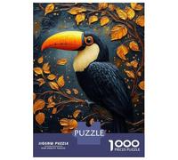 Jigsaw Puzzles 1000 Pieces for Adults Toucan with Golden Leaves Jigsaws for Adults Family Games Stress Reliever Stress Reduction Gifts 38x26cm/1000pcs