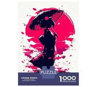 Jigsaw Puzzles 1000 Pieces for Adults Traditional Japanese Woman Under The Sakura Moon Puzzles for Adults Fun Games Improve Memory Deal As Gifts for The Whole Family 52x38cm/1000pcs