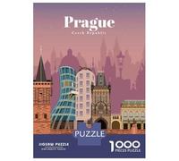 Jigsaw Puzzles 1000 Pieces for Adults Travel to Prague Adult Jigsaw Relax Games Difficult Challenge Help The Brain Exercise 70x50cm/1000pcs